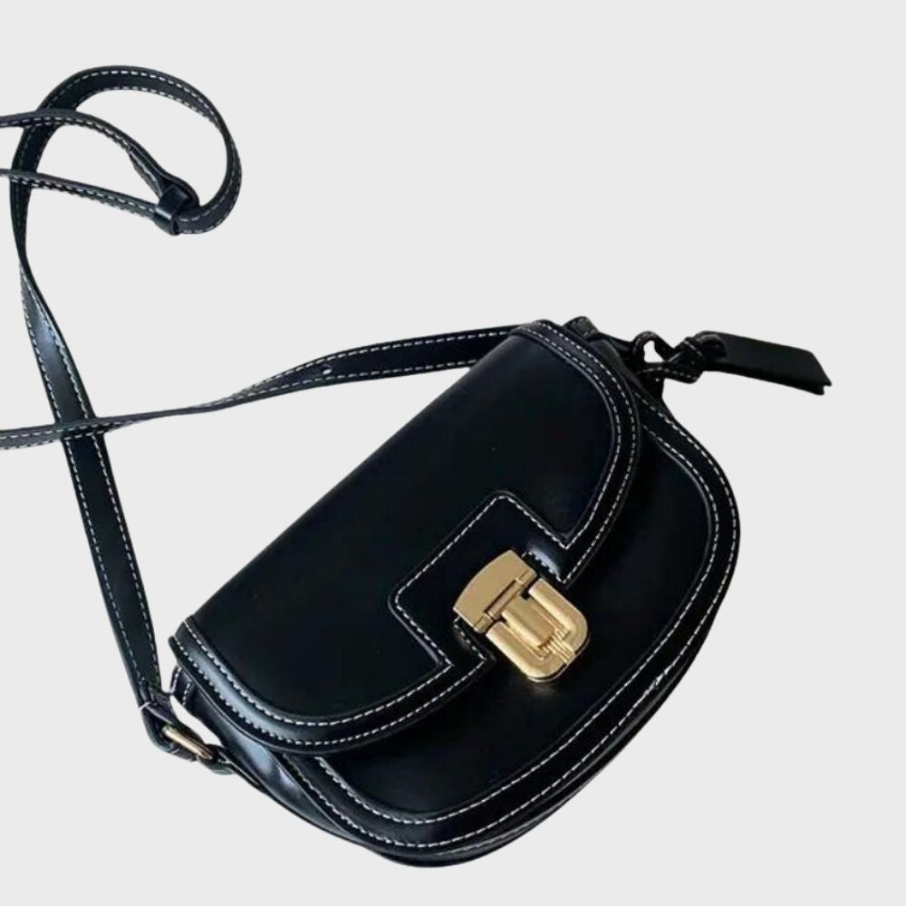 Women's faux leather flap shoulder bag elegant crossbody in classic neutral one-size structured silhouette