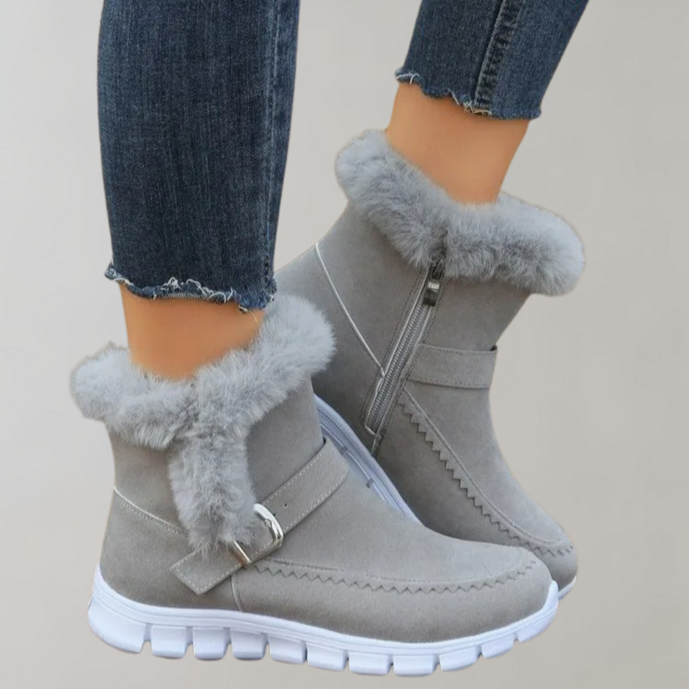 Paiva women's winter boots warm insulated lining cold weather black casual waterproof ankle style