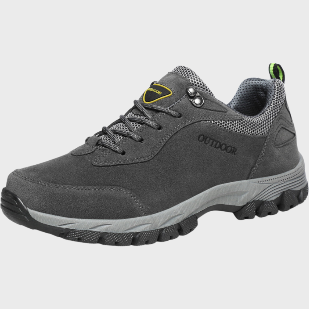 Men's brown suede hiking shoes breathable upper shock-absorbing sole all-terrain urban trail footwear