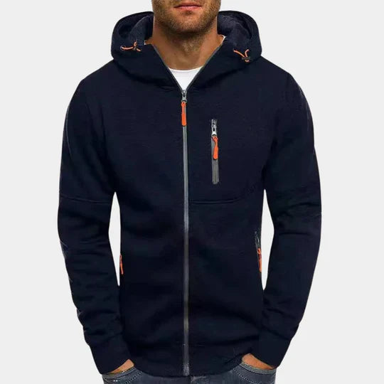 Jacks men's gray zip-up hoodie sweatshirt casual fit with front pockets for all-day comfort