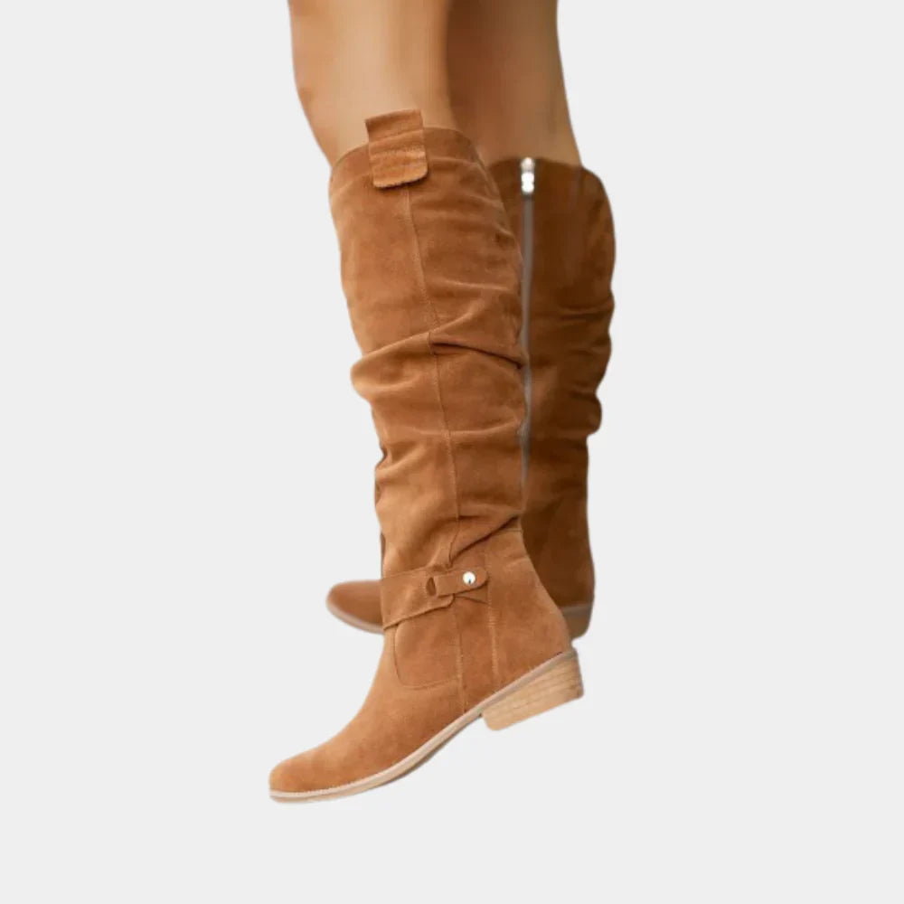 Amelia women's knee-high winter boots with side zipper closure, sleek silhouette for everyday wear