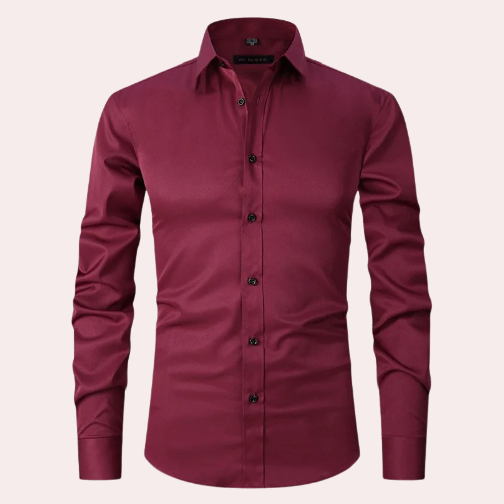 Men's tailored fit long sleeve button-down collar shirt for business and casual wear