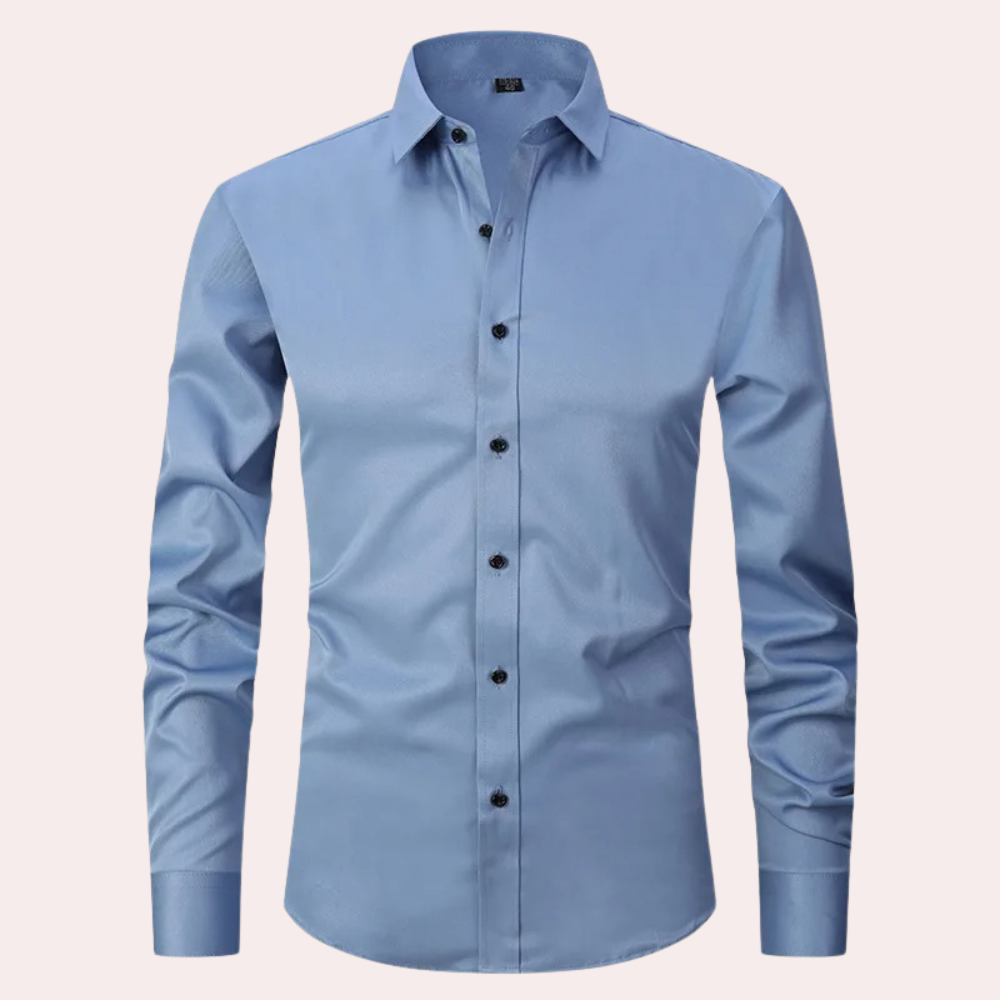 Men's tailored fit long sleeve button-down collar shirt for business and casual wear