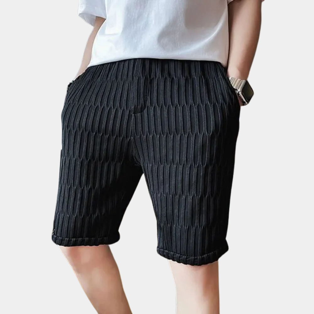 Vince men's navy blue comfort fit cotton shorts with elastic waistband for casual summer style
