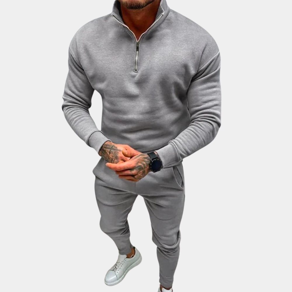 Taylor men's jogging suit soft breathable relaxed fit casual wear in neutral comfort style