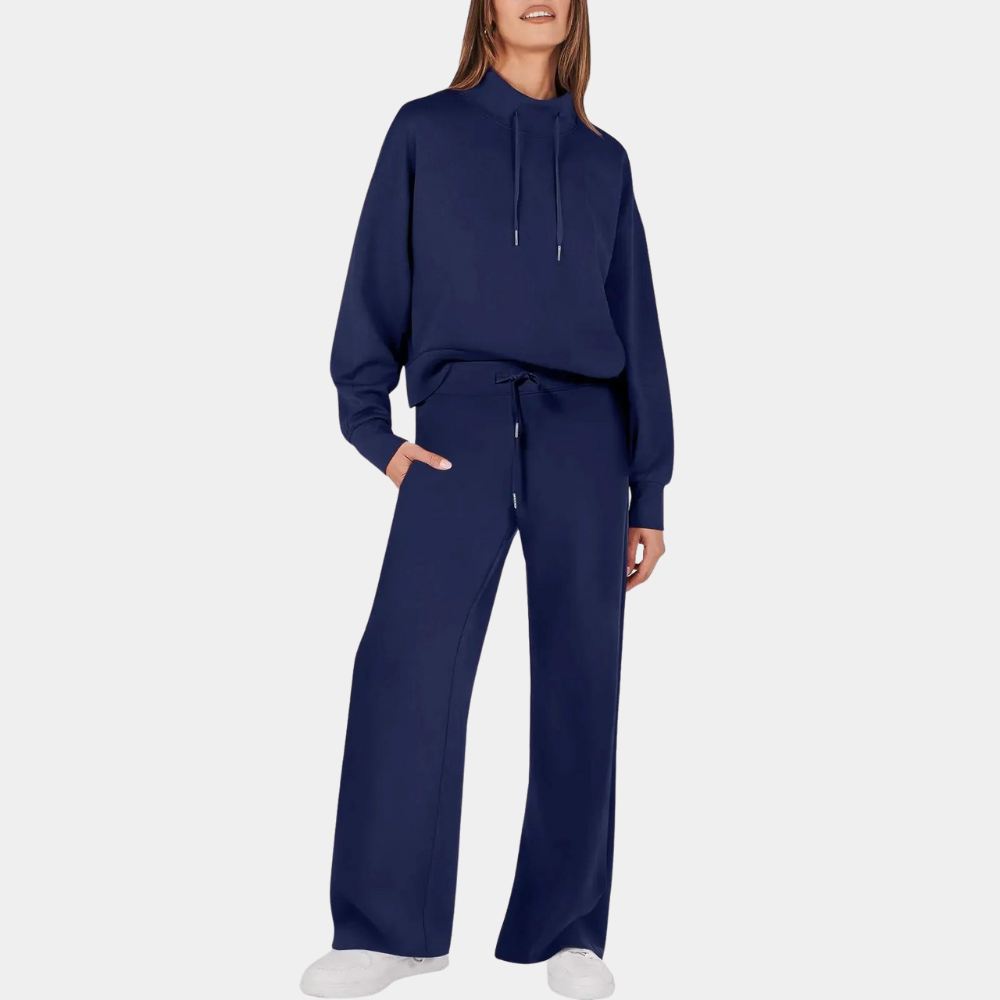 Ciana women two-piece set neutral tones chic clean-line silhouette sustainable day-to-night outfit