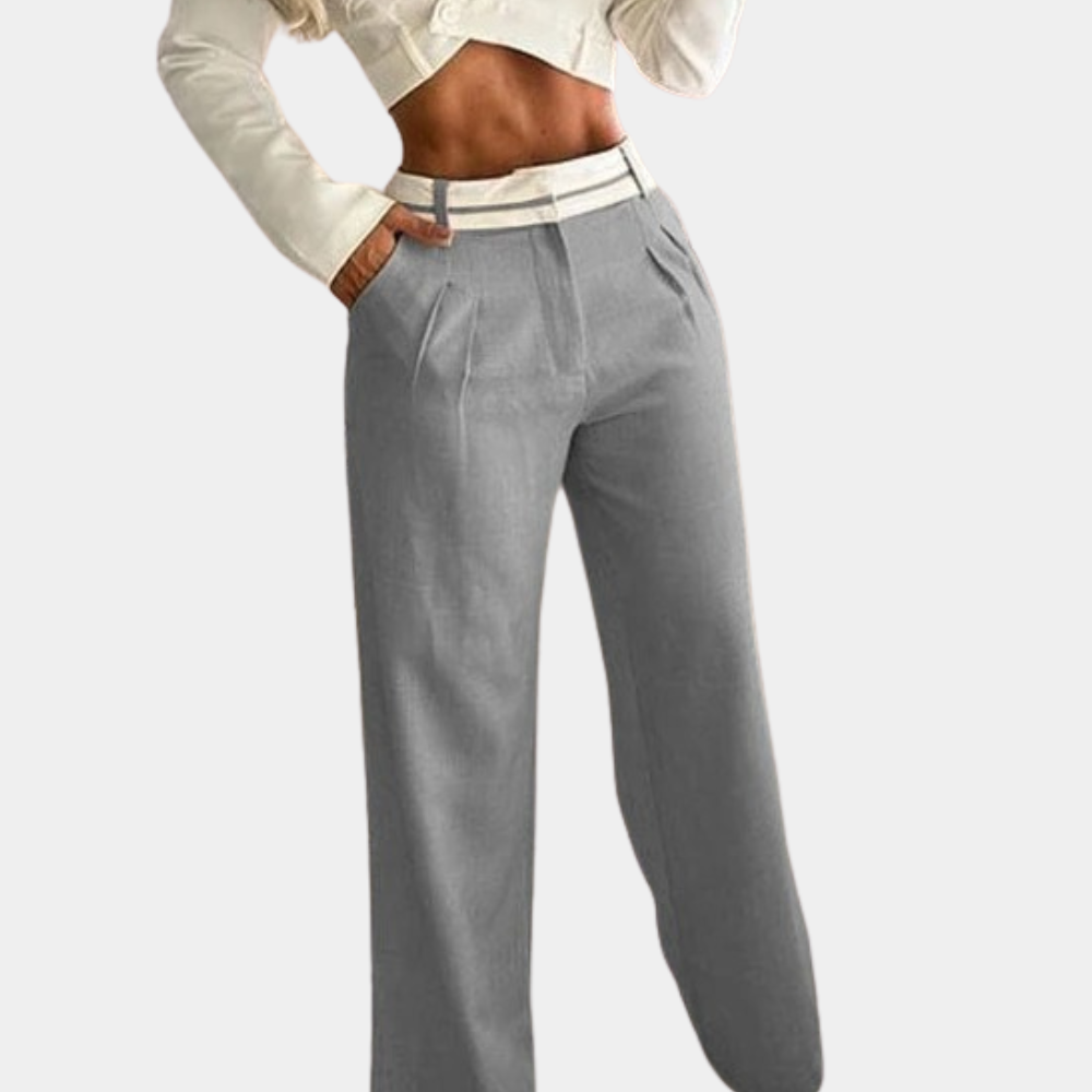 Women's tailored blazer and skirt two-piece set classic collar button detail modern professional style