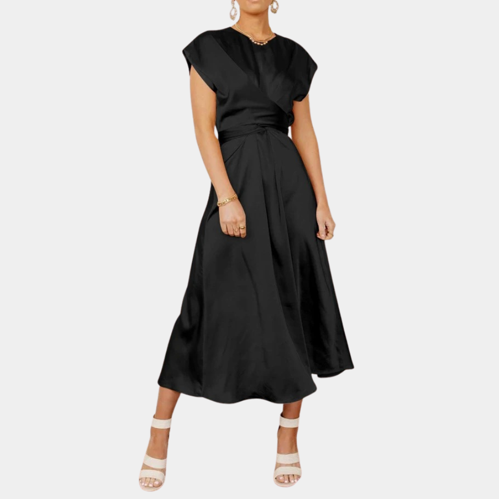 Kornelia elegant black evening dress for women with flattering silhouette and refined formal cut