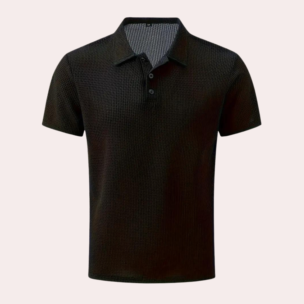 Robin men's blue polo shirt breathable lightweight polyester casual relaxed fit everyday wear