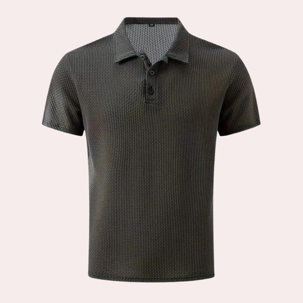 Robin men's blue polo shirt breathable lightweight polyester casual relaxed fit everyday wear