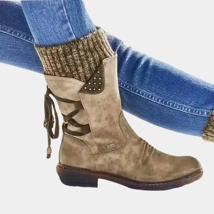 Women's stylish snow boots warm lining durable sole cold-weather fashion all-weather comfort