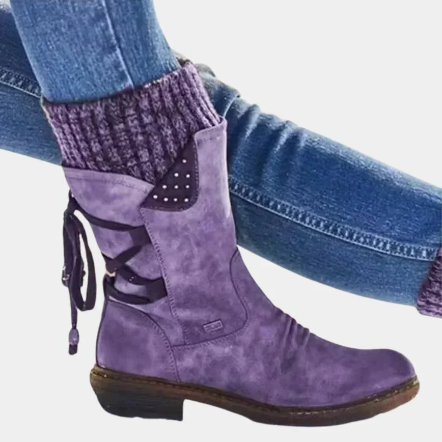 Women's stylish snow boots warm lining durable sole all-weather comfort fashionable winter footwear