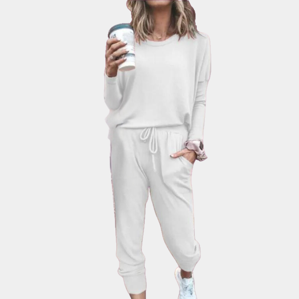 Women's Nordic Flair loungewear set cozy long sleeve top and joggers with elastic waist pockets