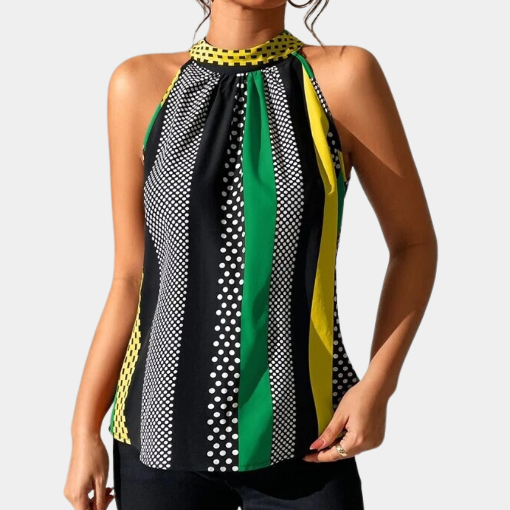 Women's lightweight sleeveless V-neck top in elegant everyday style with breathable fabric