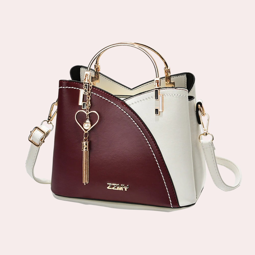 ZZMY women's PU leather handbag elegant structured silhouette versatile daily carry tote