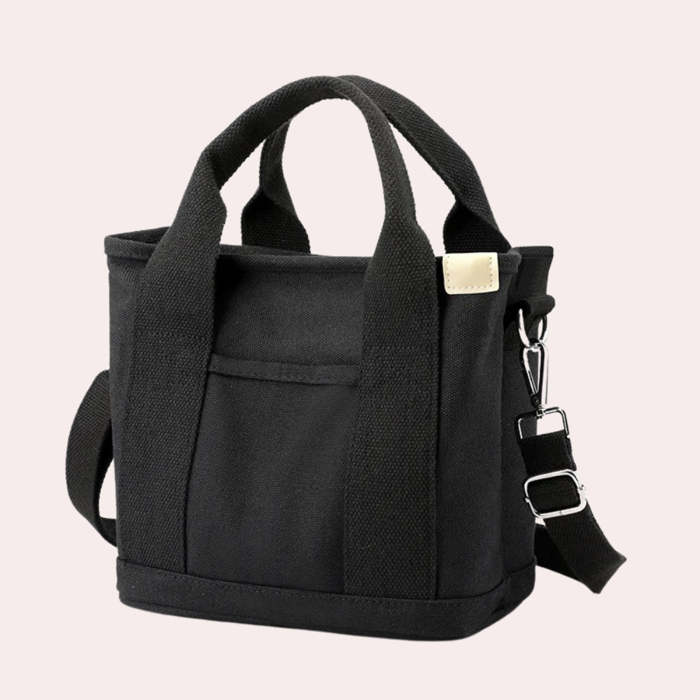 Mila women's shoulder bag beige canvas elegant spacious adjustable strap everyday carry