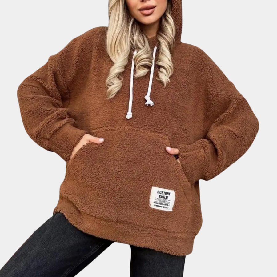 Women's cozy hooded sweatshirt soft warm relaxed-fit sustainable hoodie for active everyday wear