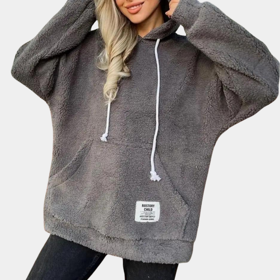 Women's cozy hooded sweatshirt soft warm relaxed fit sustainable everyday hoodie for active women