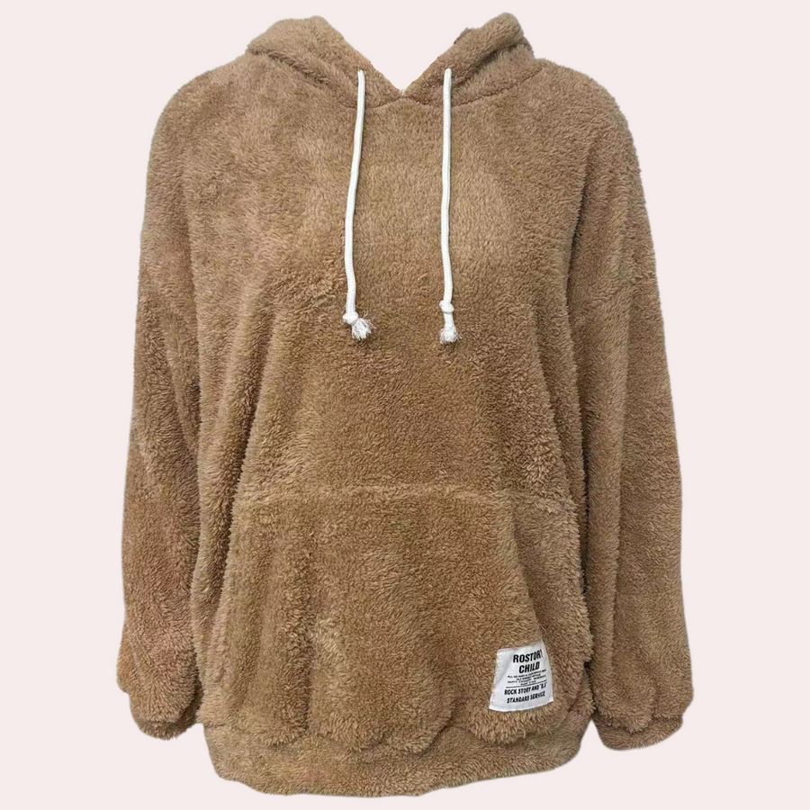 Women's cozy hooded sweatshirt soft warm relaxed fit sustainable everyday hoodie for active women