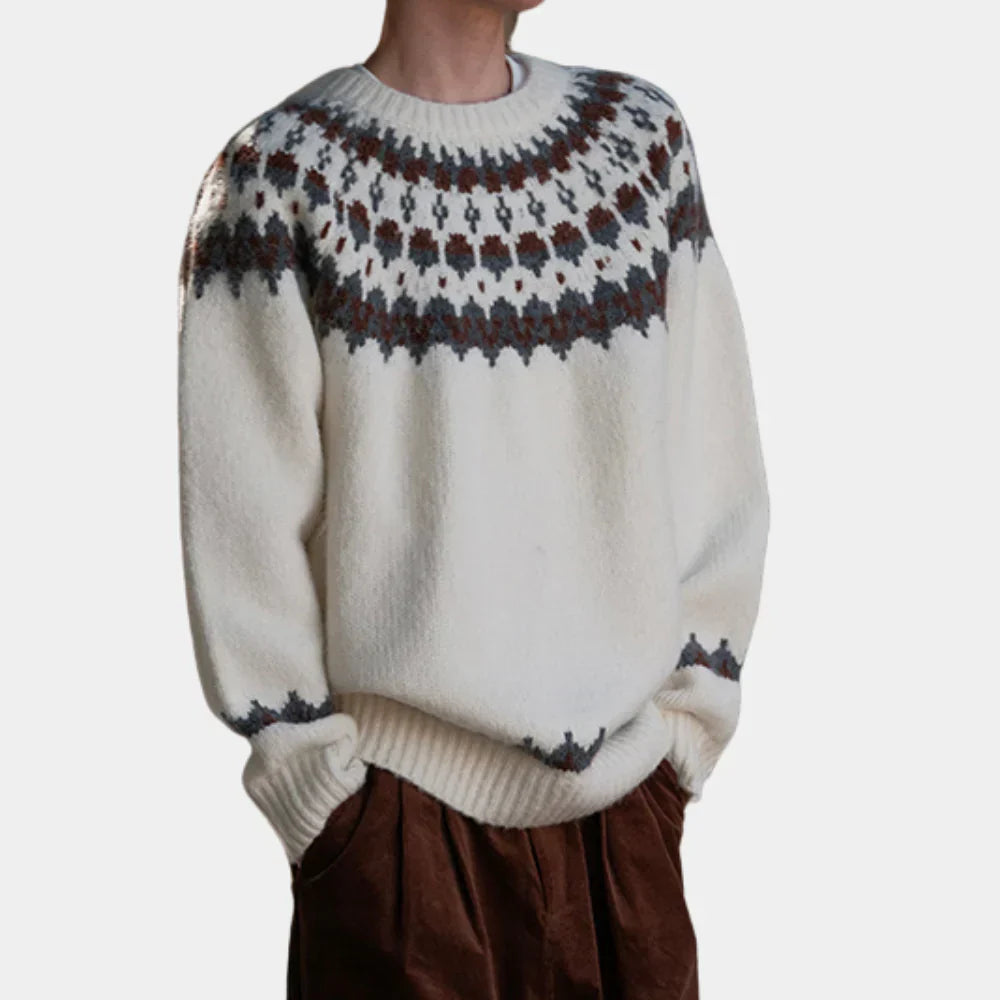 Men's warm knit sweater soft insulating fabric timeless versatile winter essential for cold days
