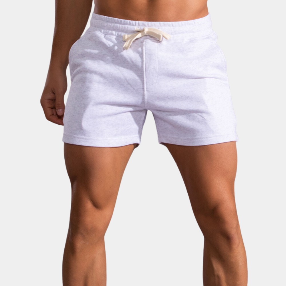 Men's casual cotton shorts relaxed fit elastic drawstring waistband breathable everyday comfort