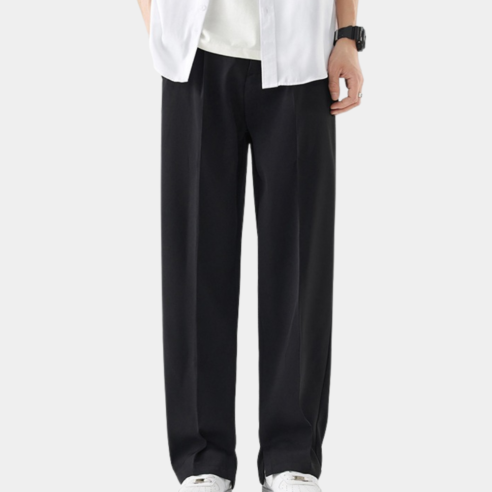 Prins men's casual cotton pants with elastic drawstring waistband in relaxed fit for active comfort