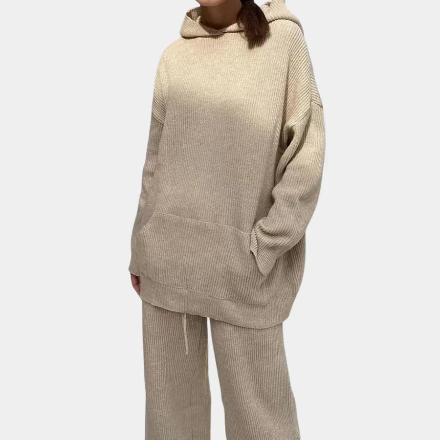 Women's Milla two-piece matching set in elegant sustainable fabric, coordinated top and bottom for versatile wear