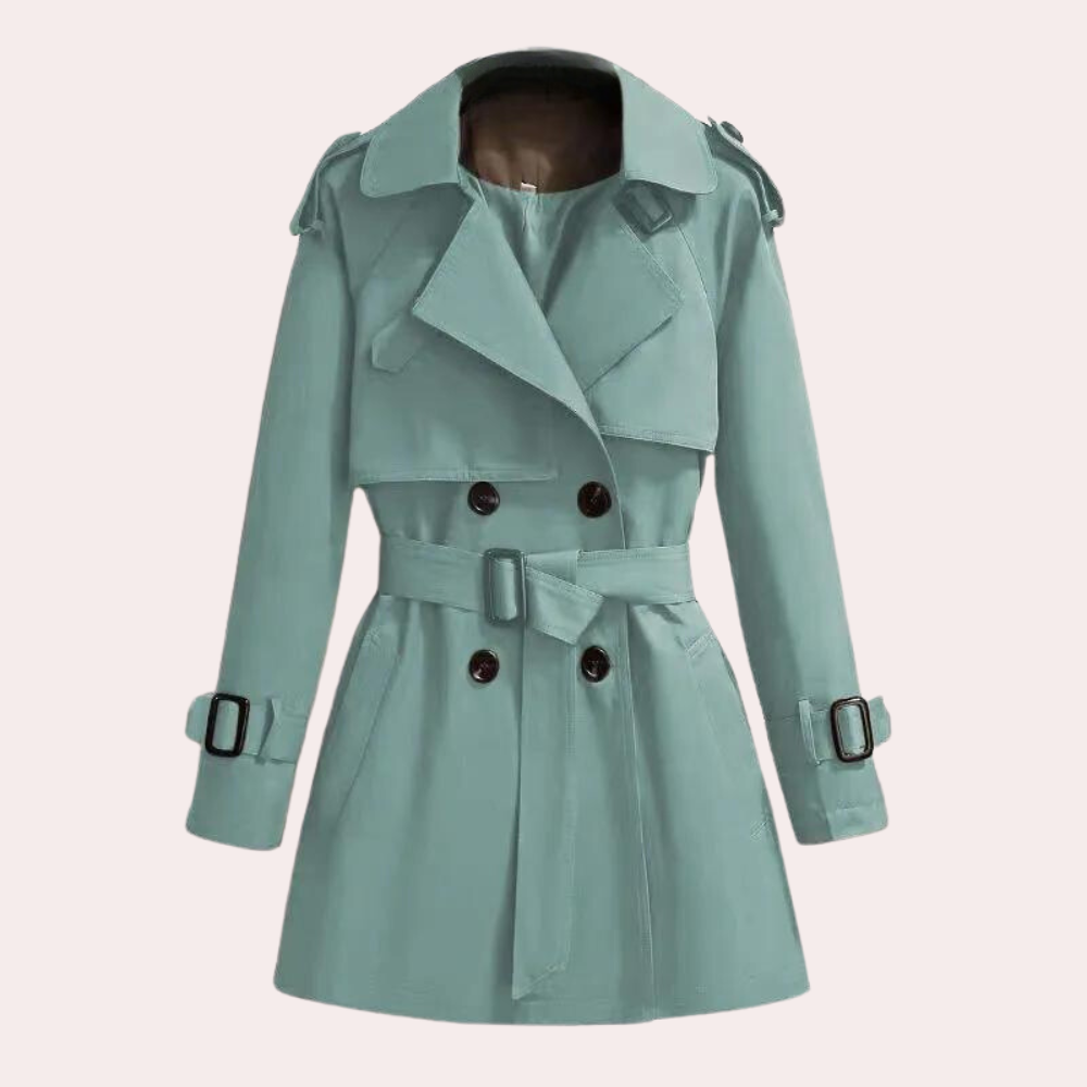 Women's lightweight slim windbreaker in elegant trench silhouette, weather-resistant with tailored cut