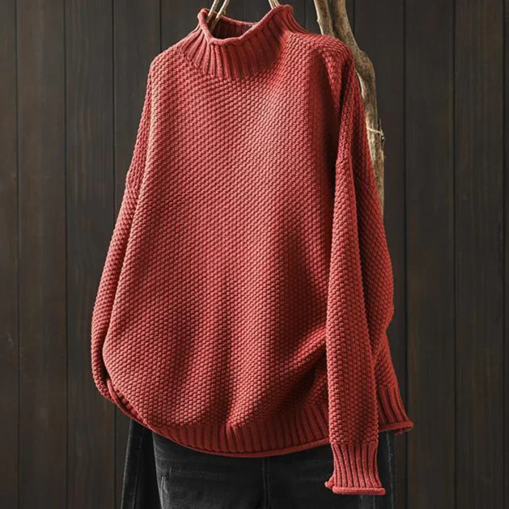 Theodora women's turtleneck knit sweater cozy sustainable everyday chic warm elegant layer