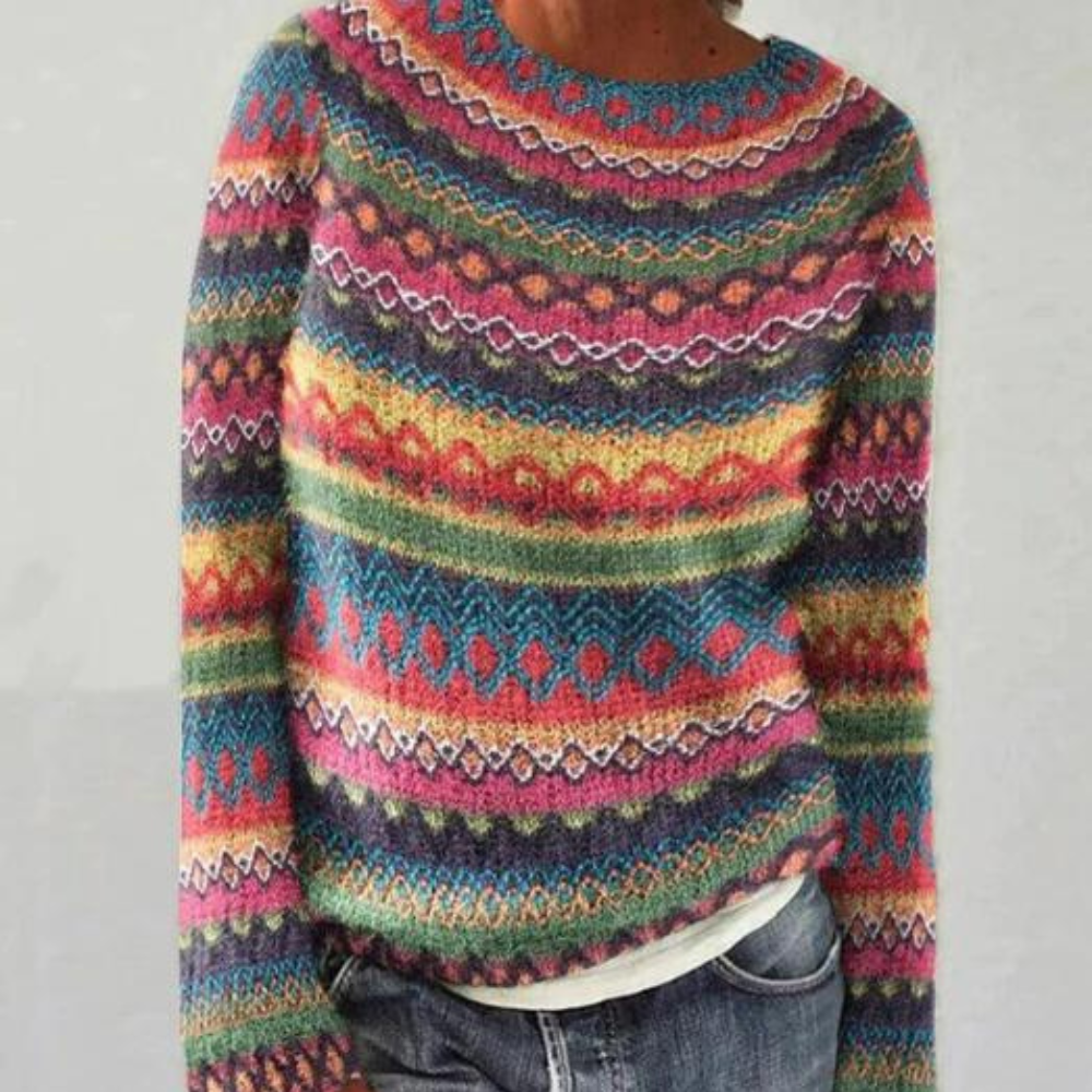Women's soft knit relaxed fit sweater with classic boat neckline for cozy everyday wear