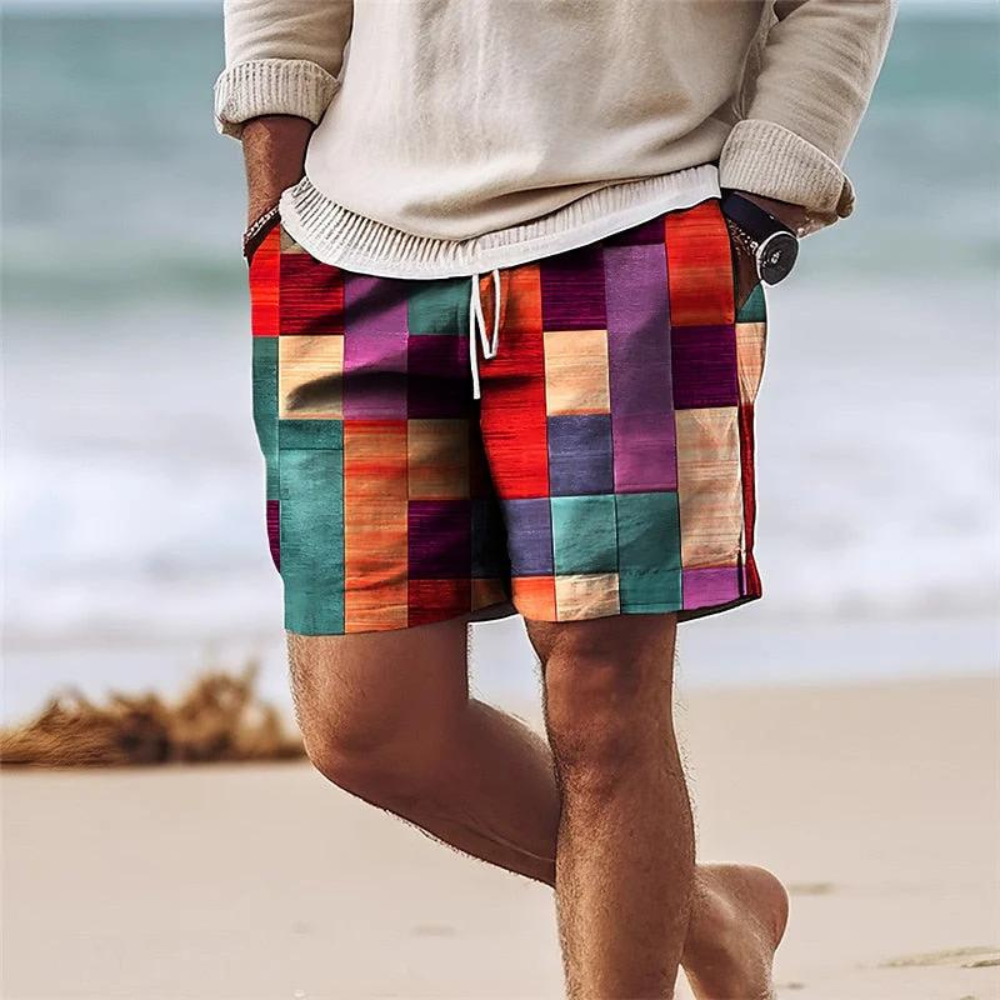 Men's quick-dry swim shorts regular fit elastic waist stylish comfortable beachwear for beach and pool