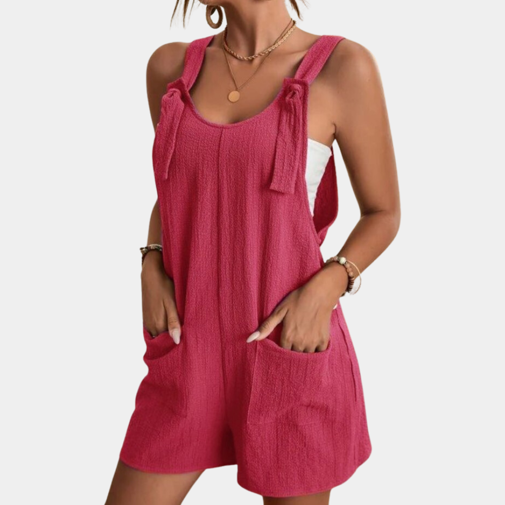 Women's loose fit sleeveless jumpsuit adjustable straps casual summer one-piece relaxed silhouette
