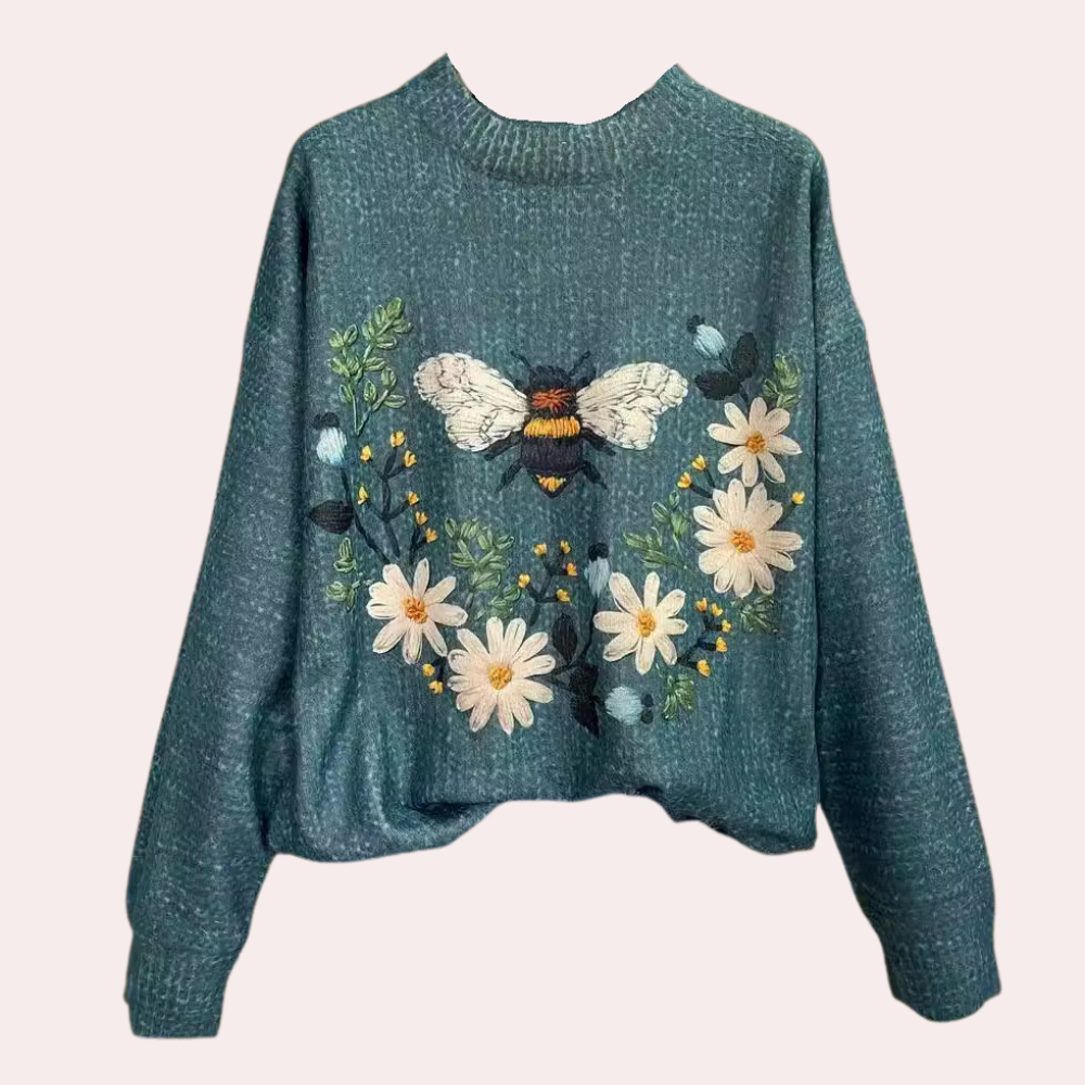 Amira women's elegant knit jumper modern fit sustainable everyday wardrobe essential subtle refined details