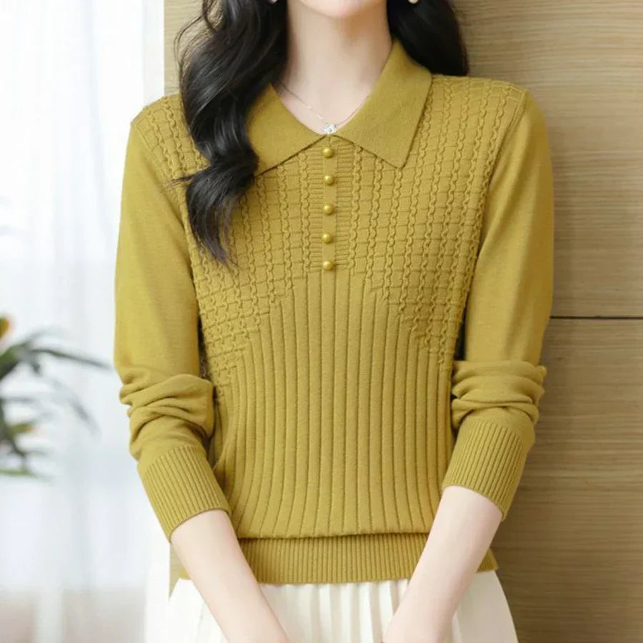 Women's Elitsa classic plain knitted sweater timeless versatile silhouette everyday comfort essential