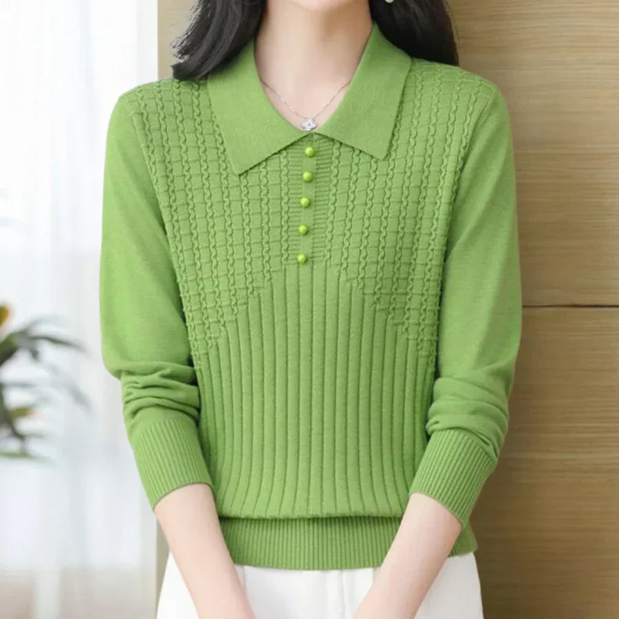 Women's Elitsa classic plain knitted sweater timeless versatile everyday pullover clean silhouette
