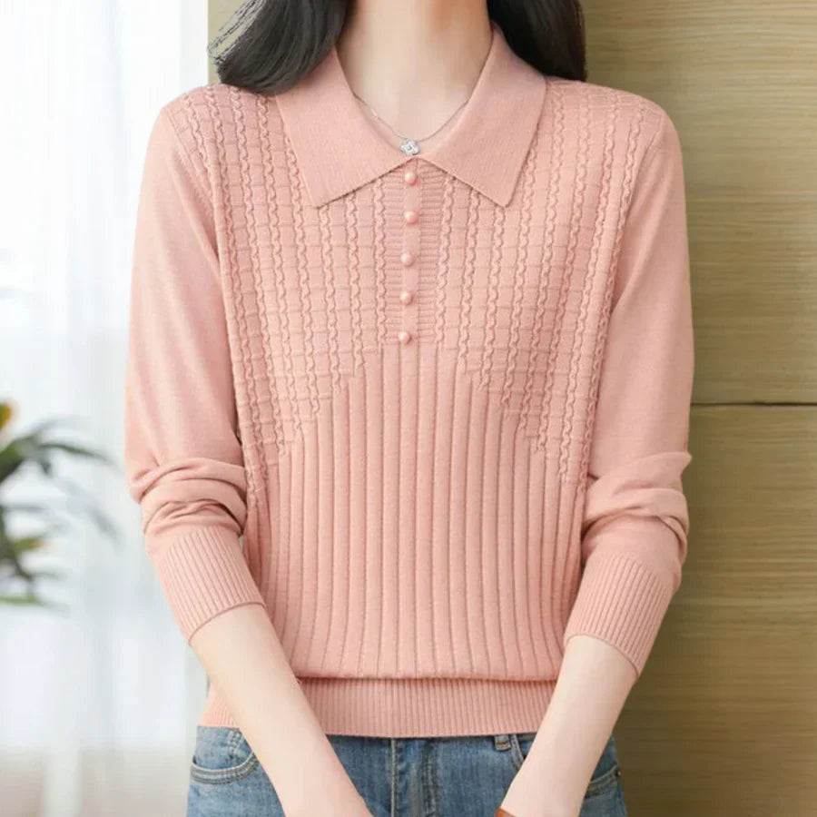Women's Elitsa classic plain knitted sweater timeless versatile everyday essential clean silhouette