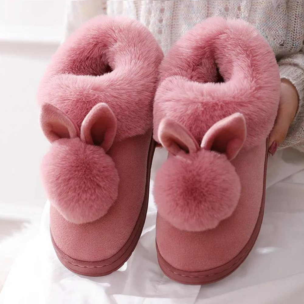 Rads women's fluffy slippers plush soft lining cozy home comfort elegant silhouette luxury indoor