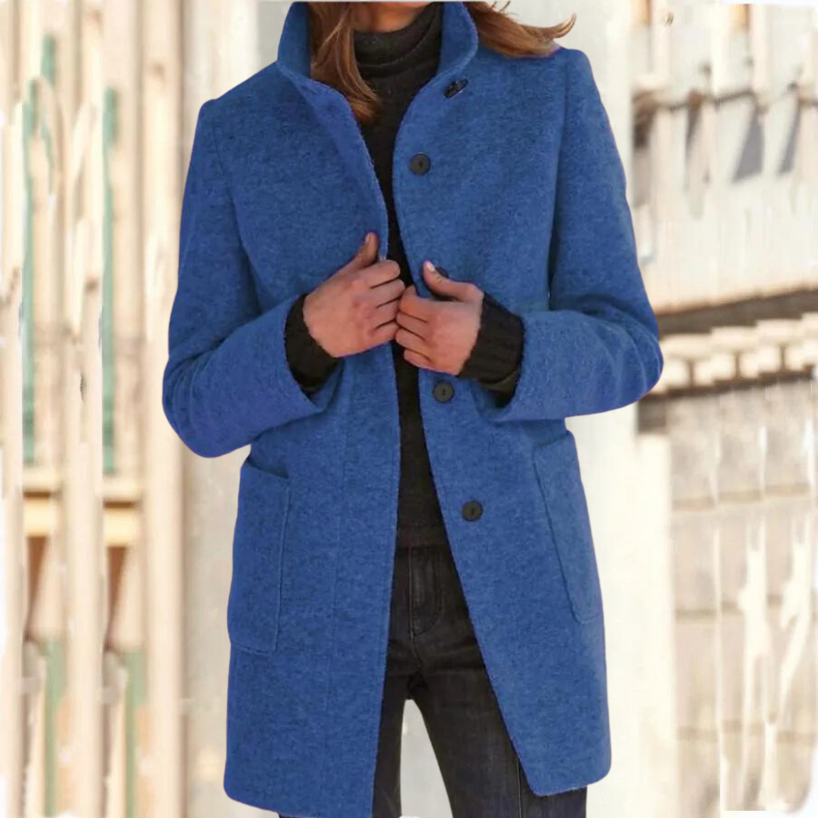 Camille women's slim-fit jacket with stand-up collar, elegant tailoring for casual and formal wear