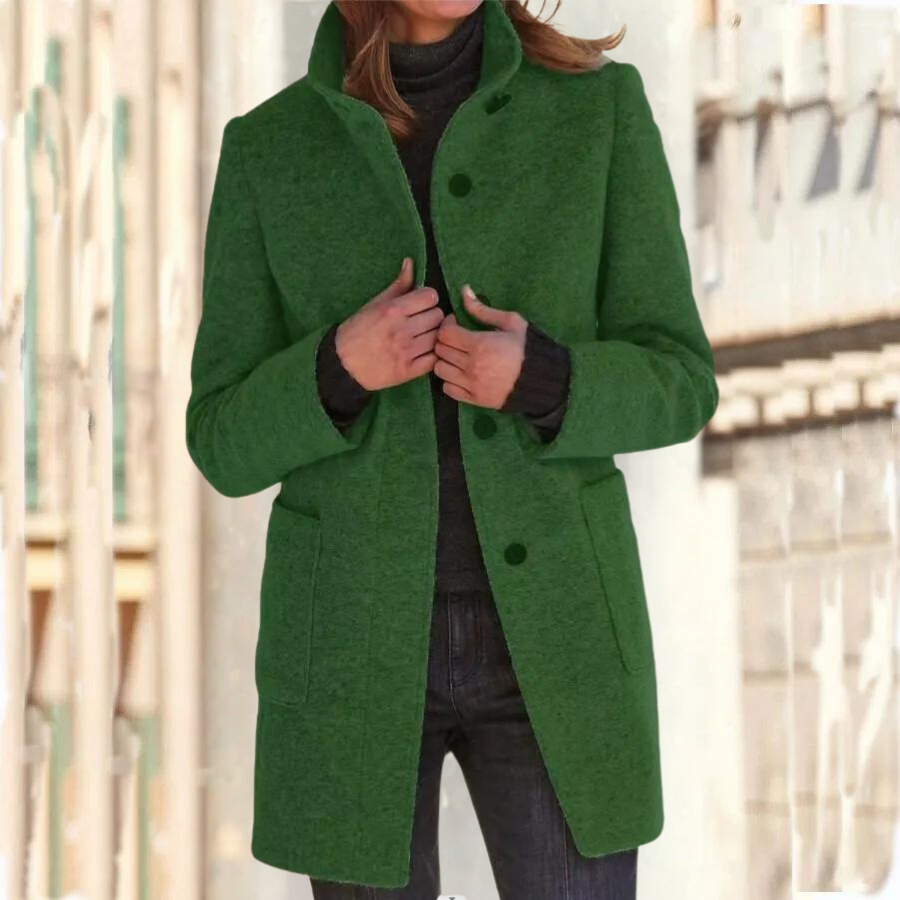 Camille women's slim-fit jacket with stand-up collar, elegant tailoring for casual and formal wear
