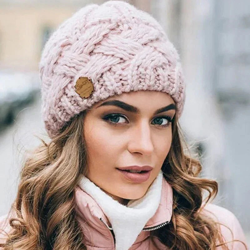 Unisex fine knit beanie hat in neutral tone, cozy soft warmth with timeless minimalist style