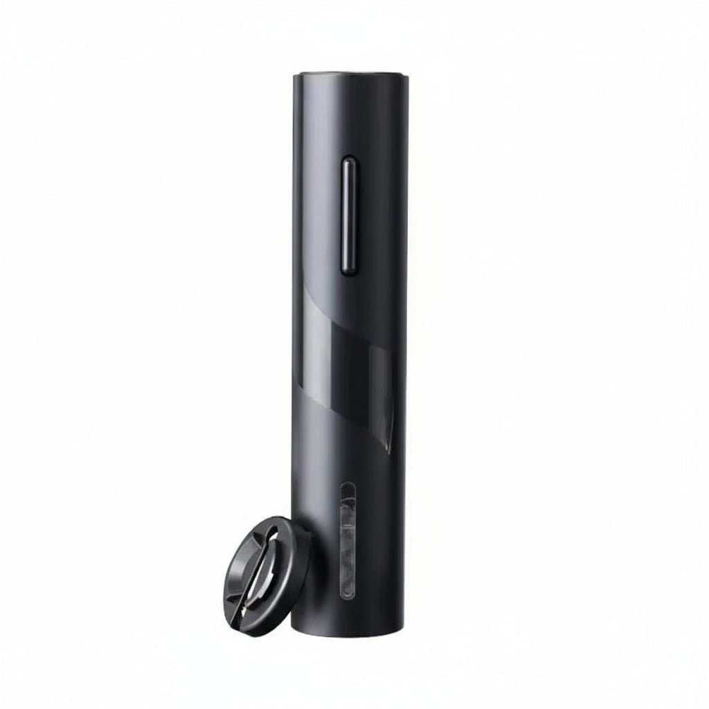 Cordless electric wine opener with integrated foil cutter, one-touch uncorking for effortless home entertaining