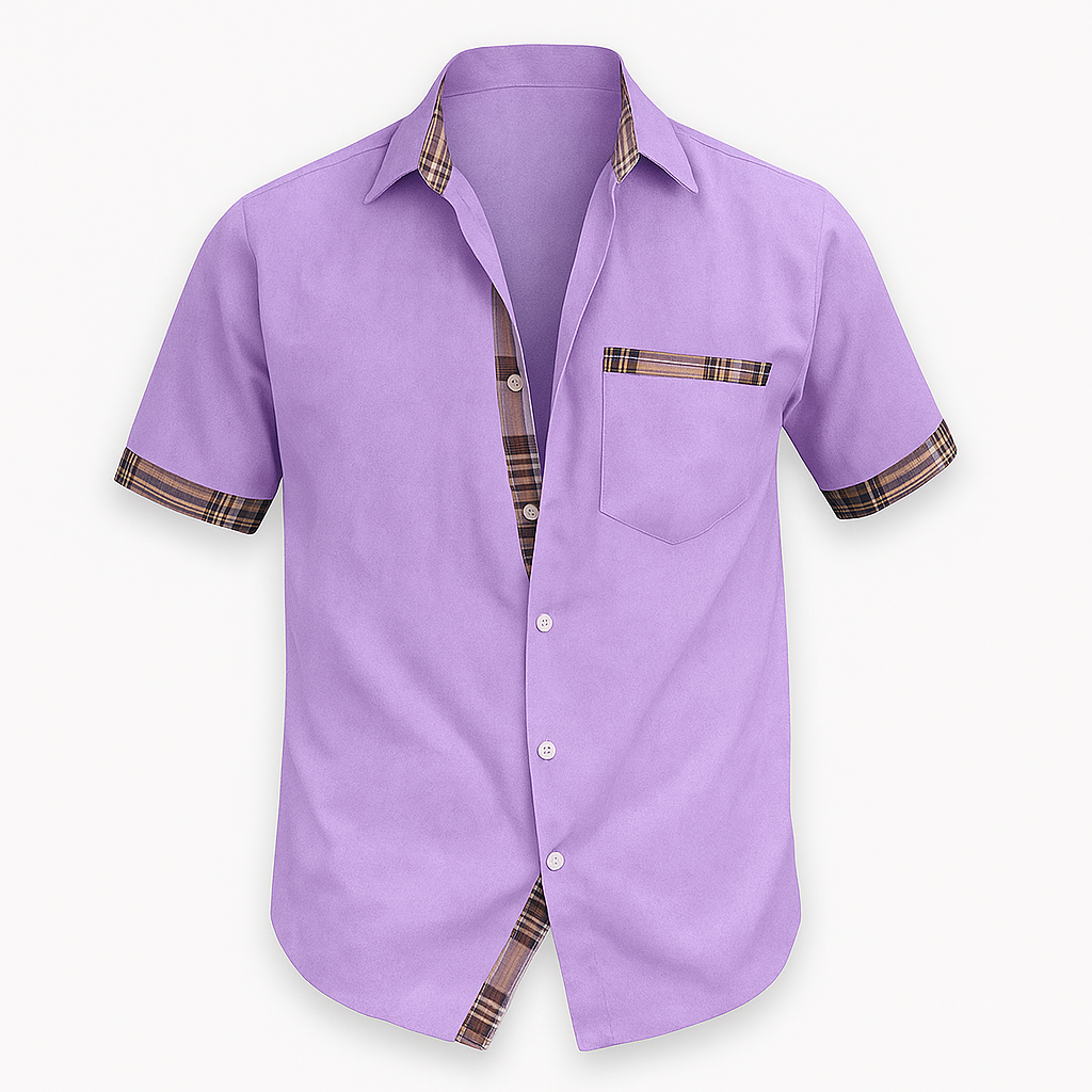 Men's slim fit short sleeve white cotton dress shirt with breathable fabric for work