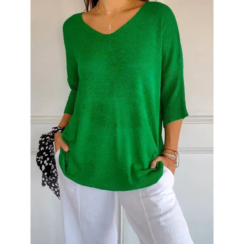 Women's ribbed knit tank top with flattering V-neckline, casual everyday style and versatile fit