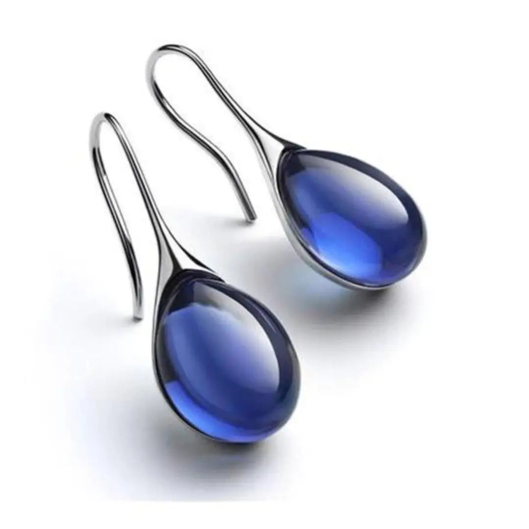 Gold plated amber resin teardrop earrings lightweight timeless chic gift for women