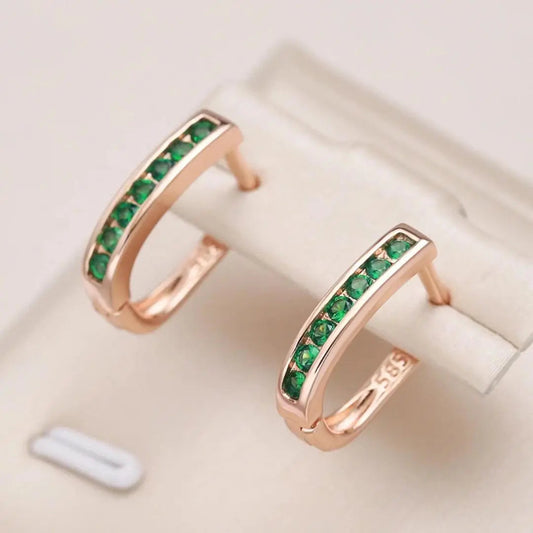 Kelly - Emerald Hoop Earrings - Wavlynn