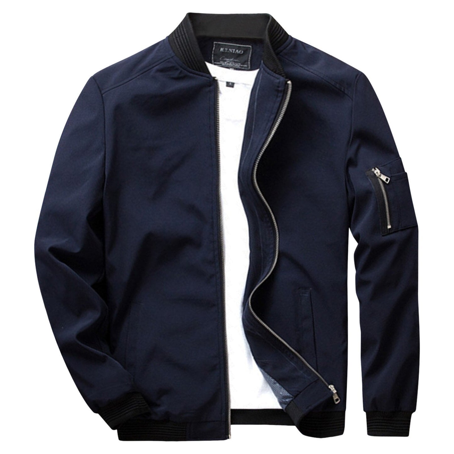Aaron | Men's Classic Fit Ribbed Hem Bomber Jacket