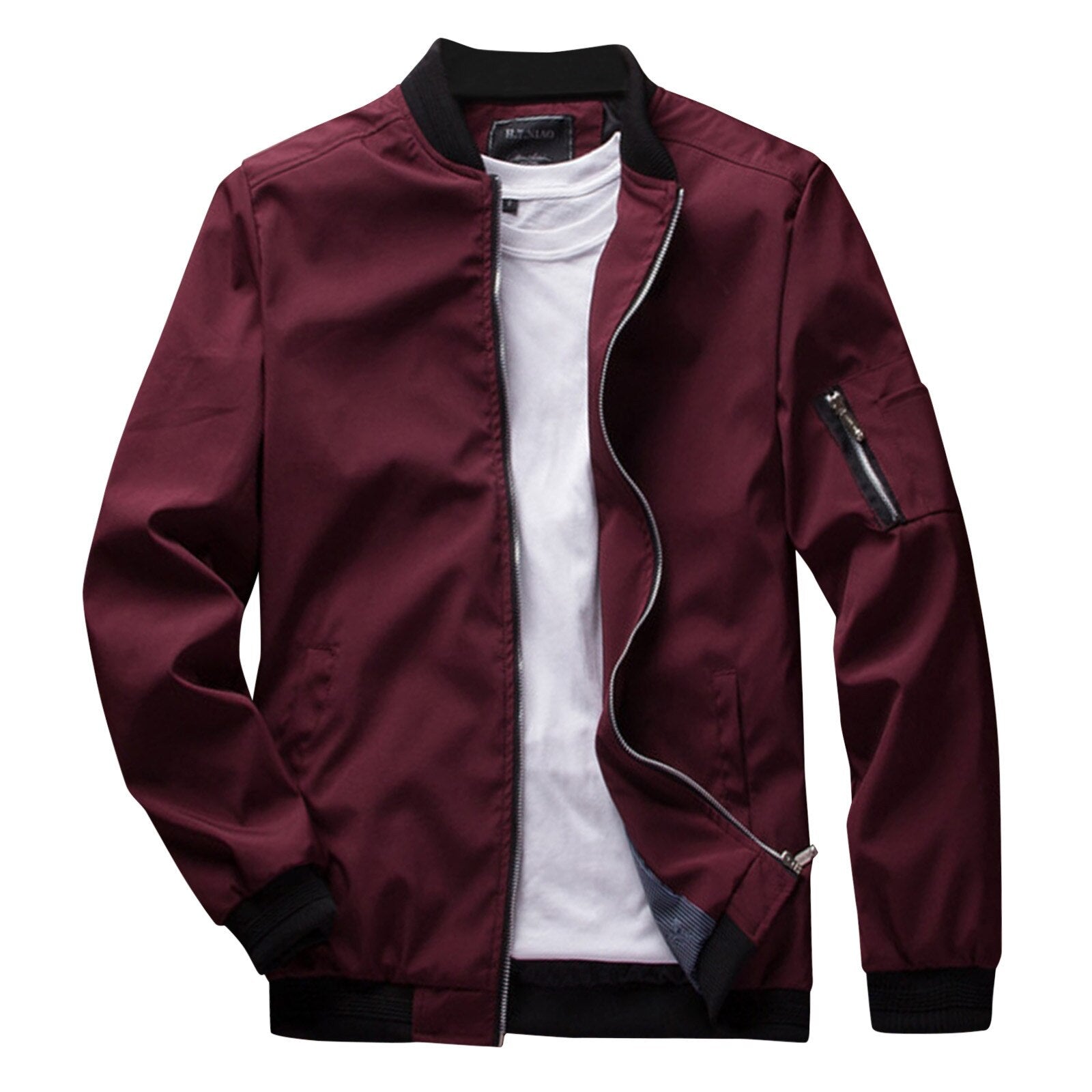 Men's Carl modern full-zip front jacket, sleek contemporary layering piece with practical pockets