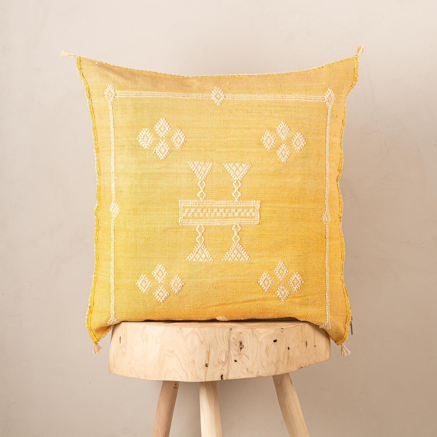 Yellow  Cactus silk pillow cover - Urbann-Vibe