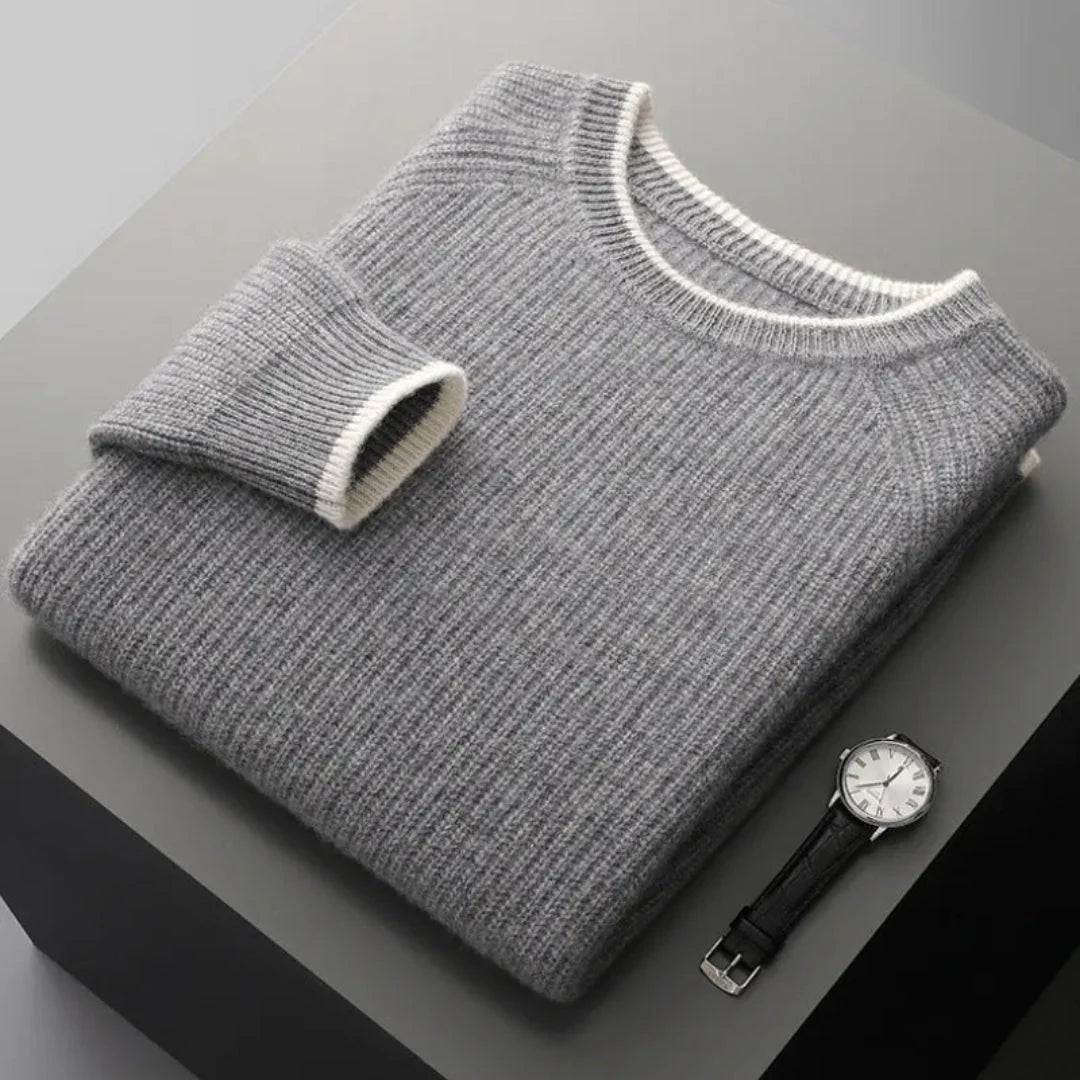 Pastel ribbed crewneck wool sweater unisex relaxed fit with raglan sleeves breathable knit comfort