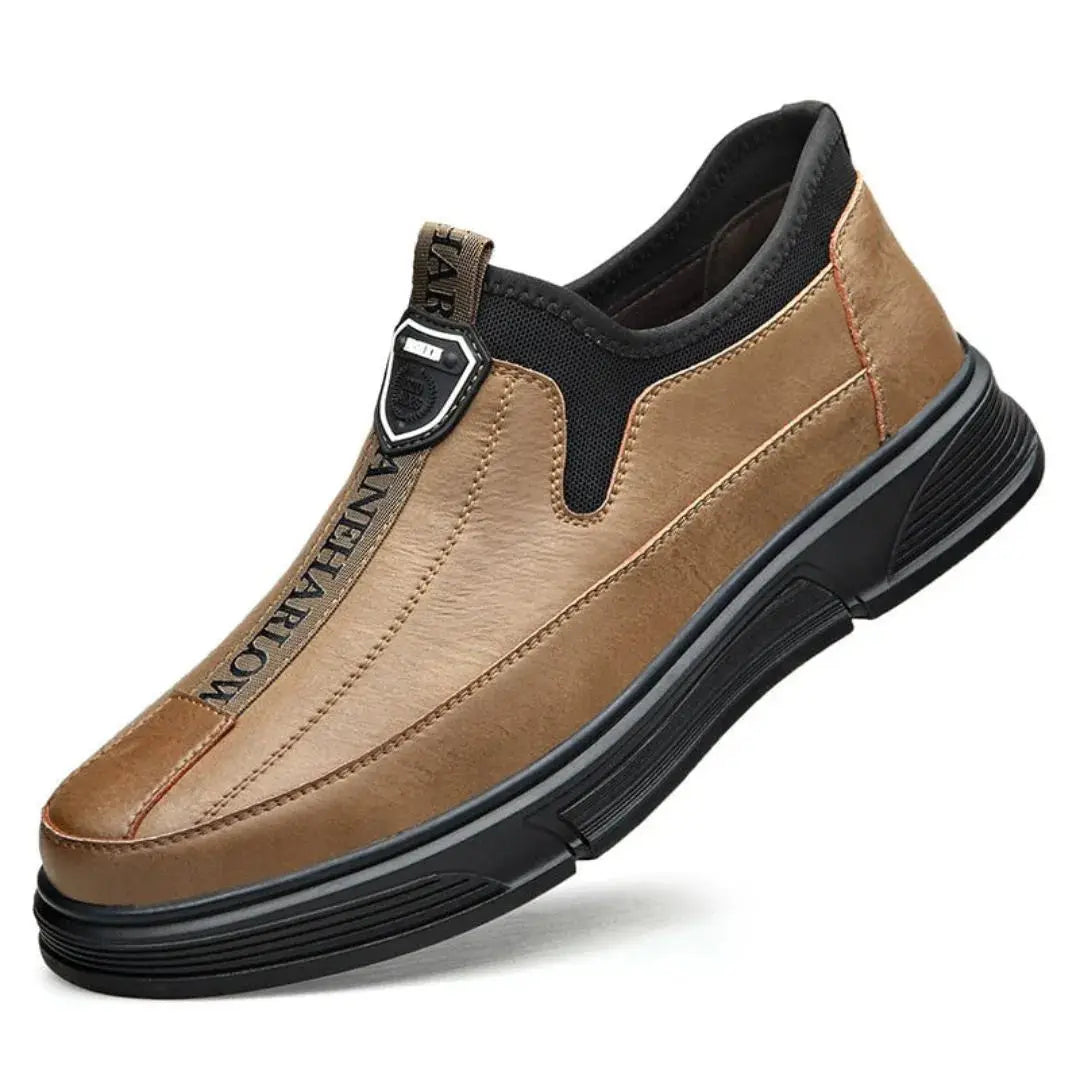 Men's Callen ModFlex white leather-look sneakers with sculpted outsole for modern everyday style